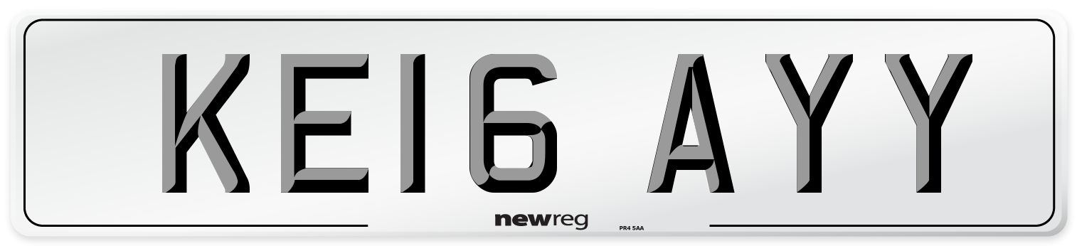 KE16 AYY Number Plate from New Reg
